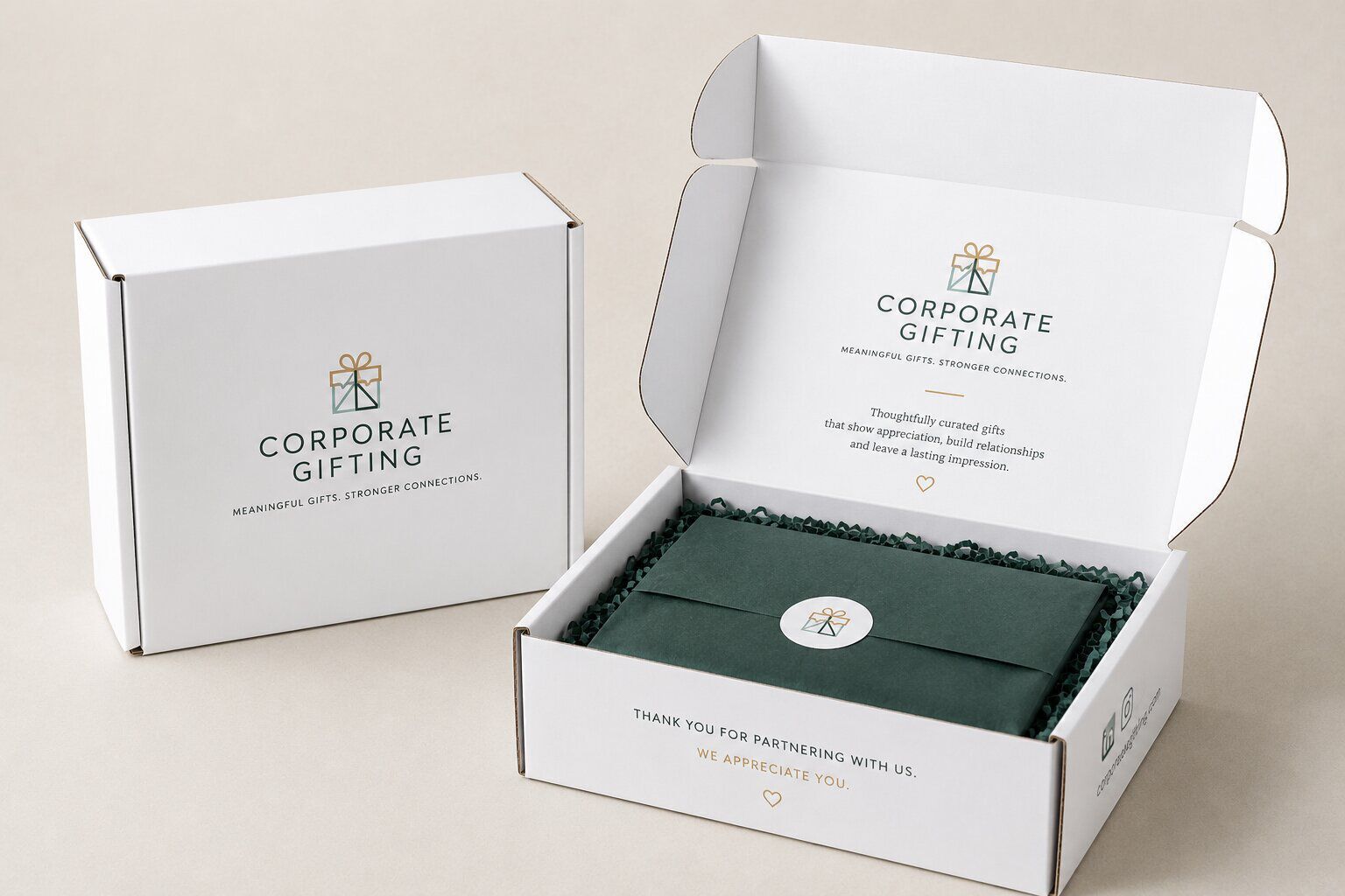 Premium white mailer box with high-quality print